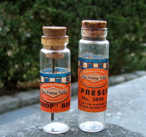 Two Early Shakespeare Bottles ..."One Drop Reel Oil" and "Silk Preserver"