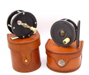Two Vintage Fly Reels In Custom Cases