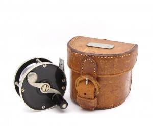 The Peerless Reel With Its Edward vom Hofe Case, Which is Stamped 3-1/2 On The Strap
